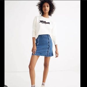 Madewell Stretch Denim A-Line Mini Skirt: Asymmetrical Edition
